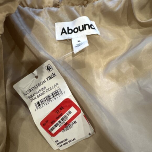 Nordstrom Abound Cropped Puffer Jacket in Tan Sand Dollar Women's Size XL Crop - Picture 9 of 9